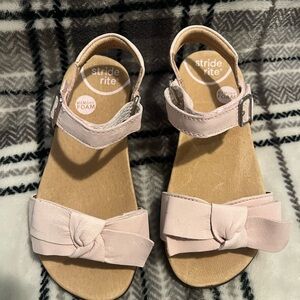 Stride Rite Pink Sandals with Decorative Buckle and Suede Footbed Size 10.5 W